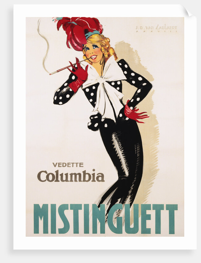 Vedette Columbia Mistinguett Poster by Jean Dominique van Caulaert