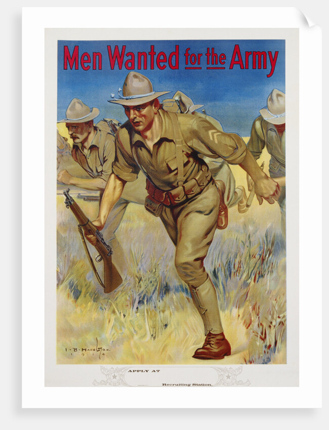 Men Wanted for the Army Recruitment Poster by I.B. Hazelton