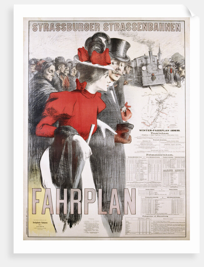 Strassburger Strassenbahnen Fahrplan Poster by Anonymous