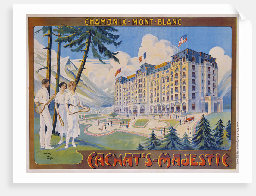 Cachat's-Majestic/Chamonix-Mont-Blanc Poster by Candido Aragonese de Faria