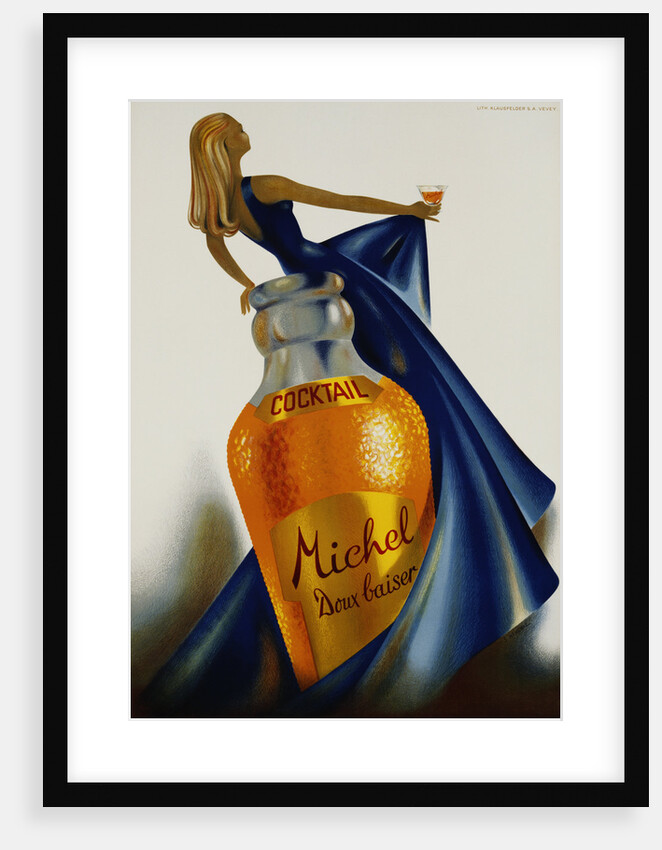 Cocktail Michel Doux Baiser Advertising Poster by S. Henchoz