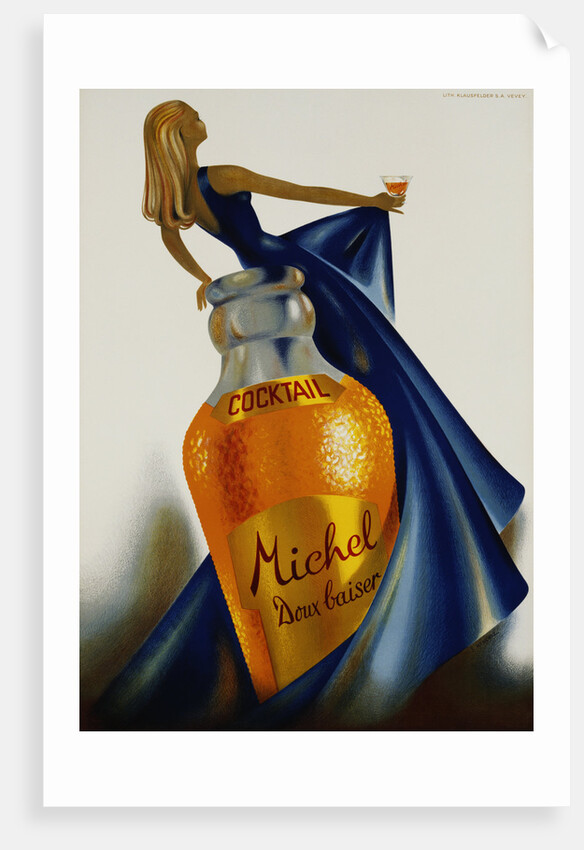Cocktail Michel Doux Baiser Advertising Poster by S. Henchoz