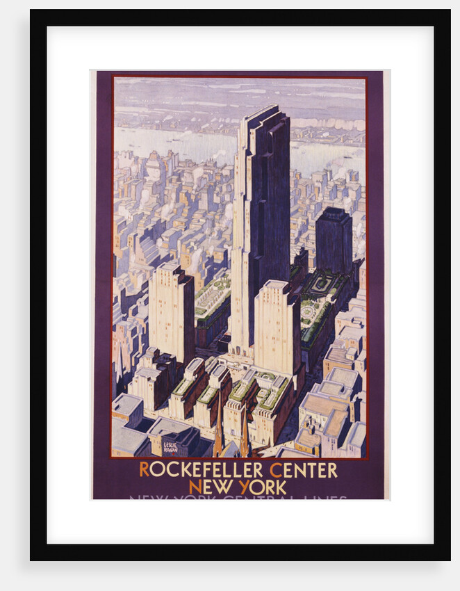 Rockefeller Center, New York: New York Central Lines Poster by Leslie Ragan