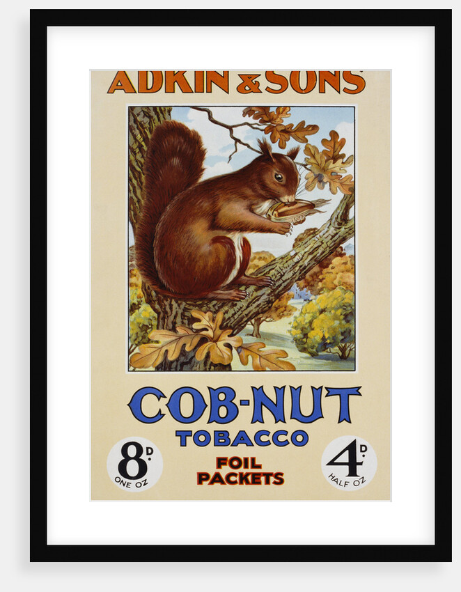 Adkin & Sons: Cob-Nut Tobacco Foil Packets Poster by Anonymous