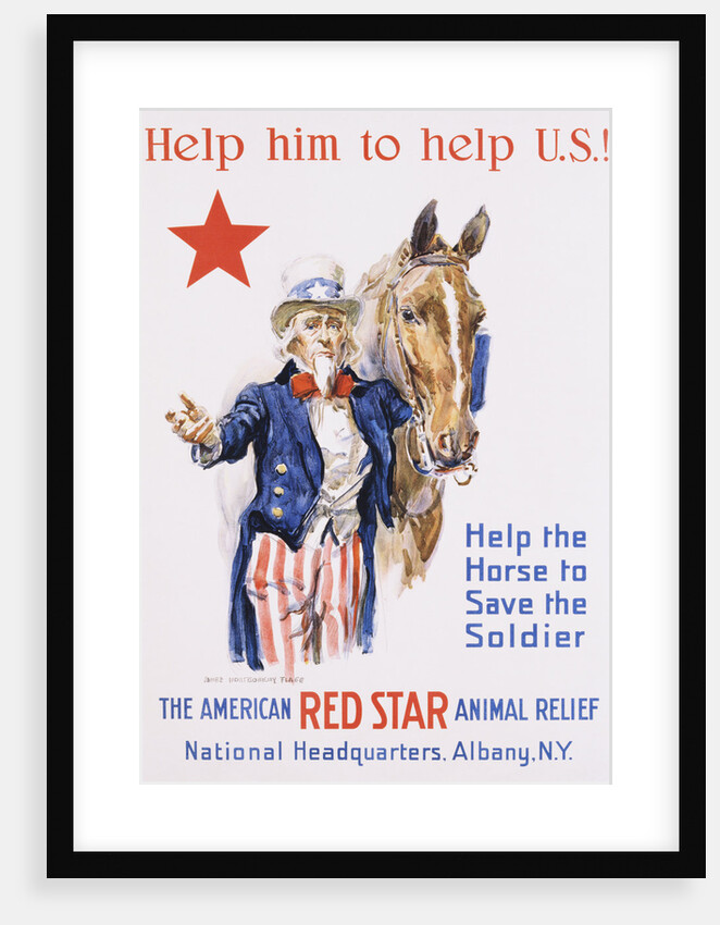 Help Him to Help U.S.! Poster by James Montgomery Flagg
