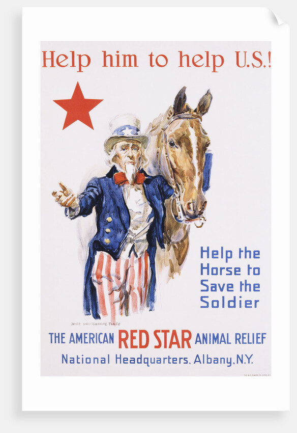 Help Him to Help U.S.! Poster by James Montgomery Flagg