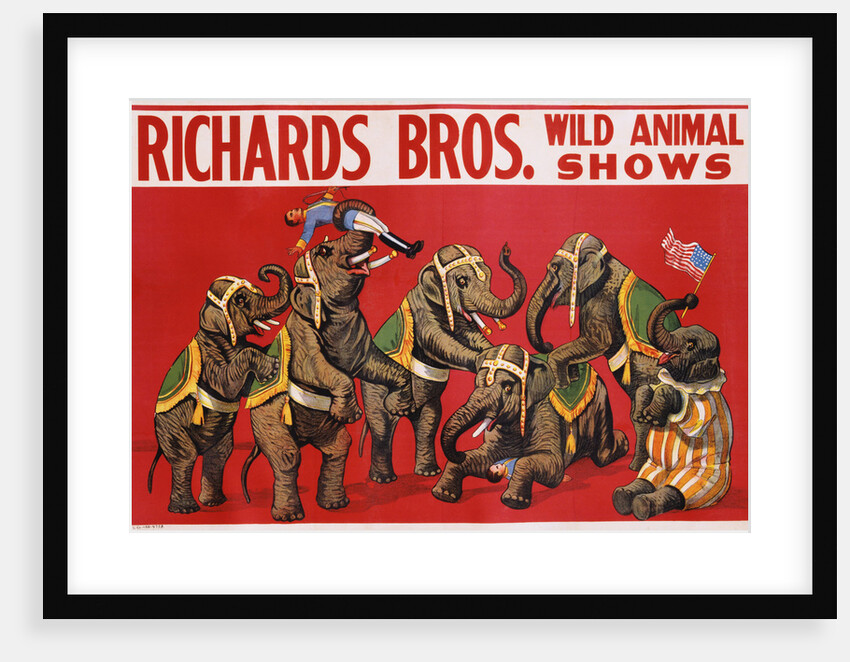 Richards Bros. Wild Animal Shows Poster by Anonymous
