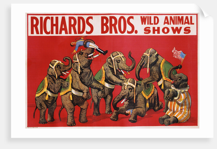 Richards Bros. Wild Animal Shows Poster by Anonymous