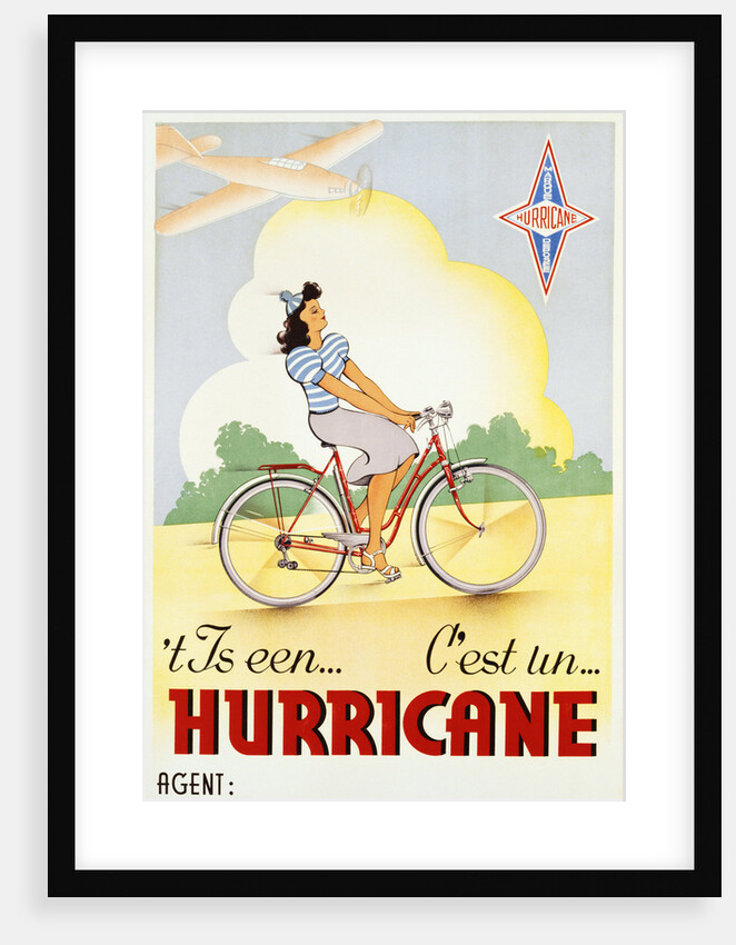 Hurricane Bicycle Advertisement Poster by Anonymous