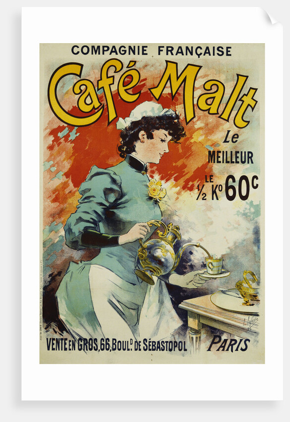 Cafe Malt Poster by Lucien Lefevre