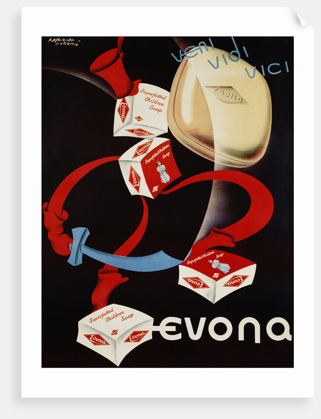 Evona Soap and Toiletries Advertisement Poster by Hofbauer Porkorny