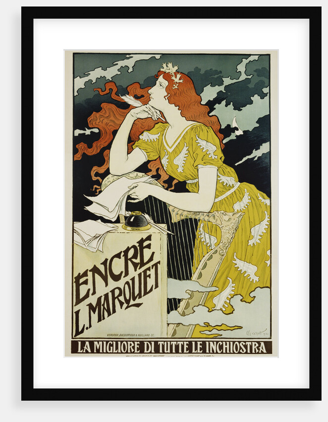 Encre L. Marquet Writing Products Poster by Eugene Grasset