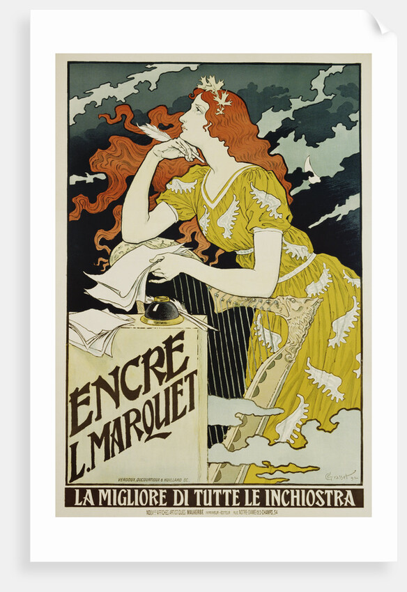 Encre L. Marquet Writing Products Poster by Eugene Grasset