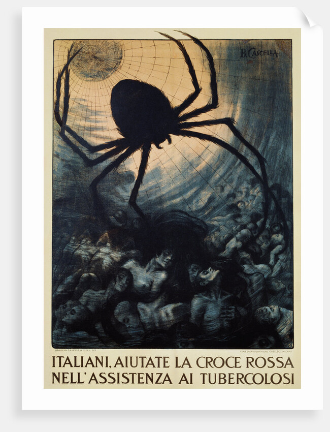 Italiani, Aiutate la Croce Rossa Nell'Assistenza ai Tubercolosi Poster by Basilio Cascella