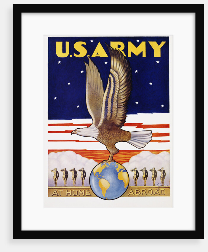 U.S. Army, at Home Abroad Recruitment Poster by Tom Woodburn