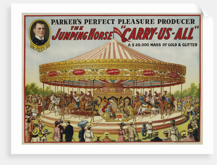 The Jumping Horse "Carry-Us-All" Carnival Poster by Anonymous