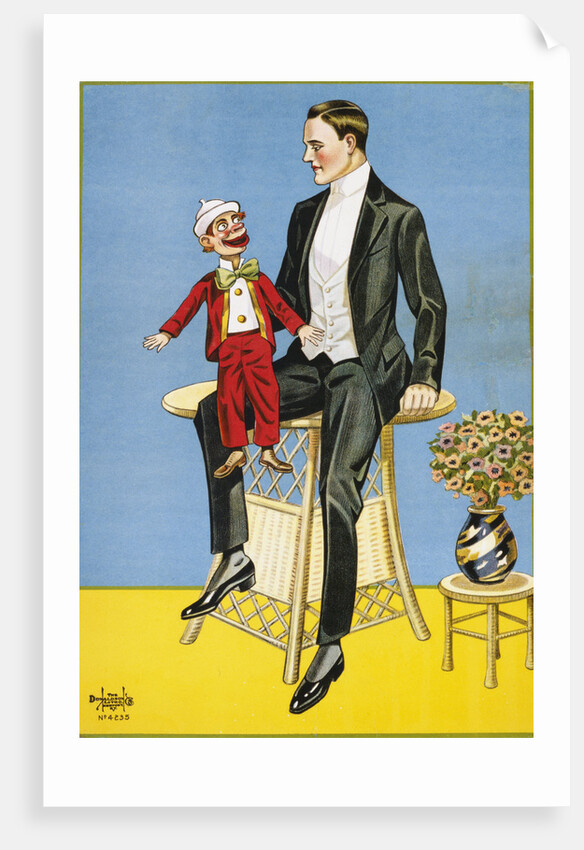 Late 19th Century Poster of Ventriloquist and Dummy by Anonymous