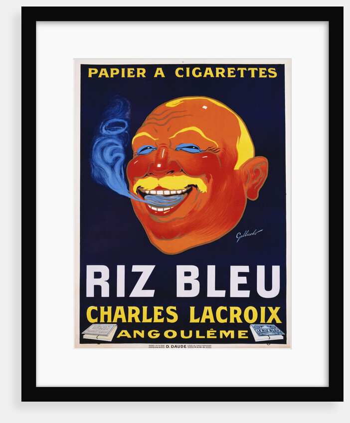 Riz Bleu - Charles Lacroix Cigarette Paper Advertisement Poster by Galicello