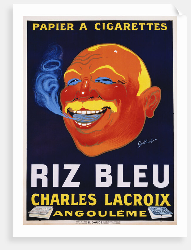 Riz Bleu - Charles Lacroix Cigarette Paper Advertisement Poster by Galicello
