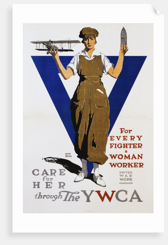 For Every Fighter a Woman Worker War Effort Poster by Adolph Triedler
