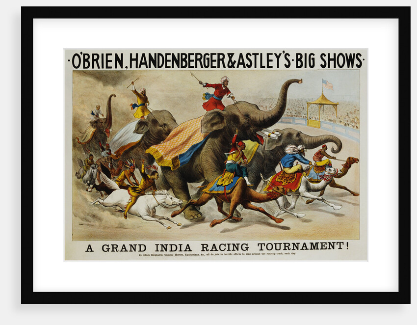 Poster Advertisement for O'Brien, Handenberger & Astley's Big Shows by Anonymous