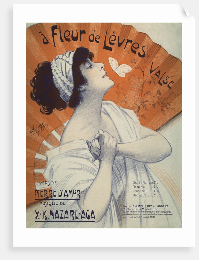 A Fleur de Levres Valse Waltz Sheet Music Cover by Clerice Freres