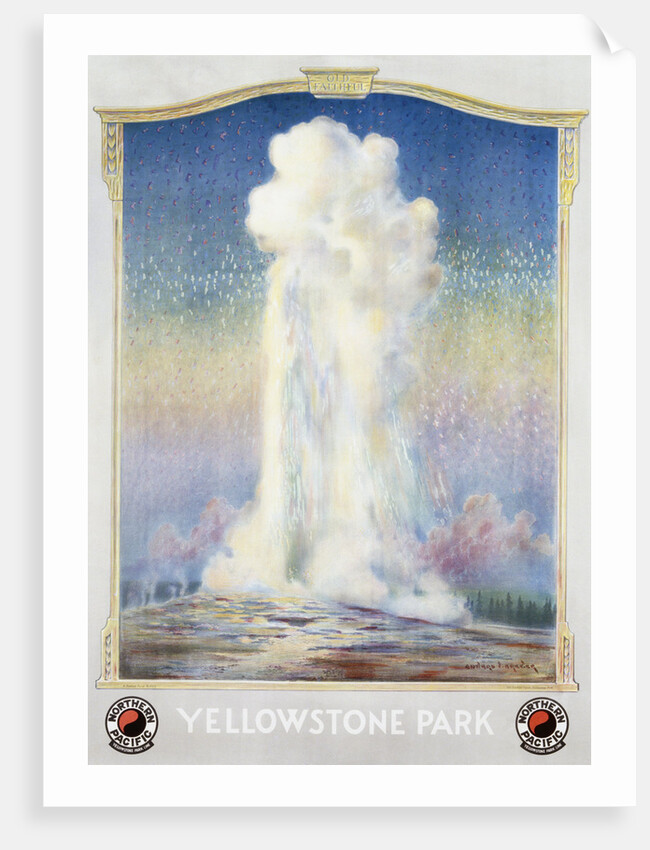 Old Faithful Geyser at Yellowstone Park Poster by Anonymous