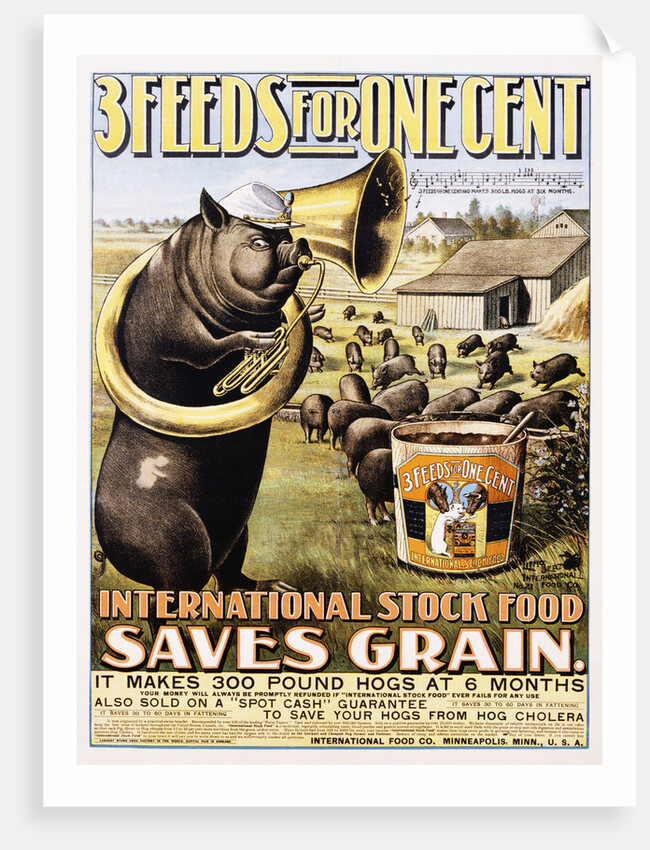 3 Feeds for One Cent Poster by Anonymous