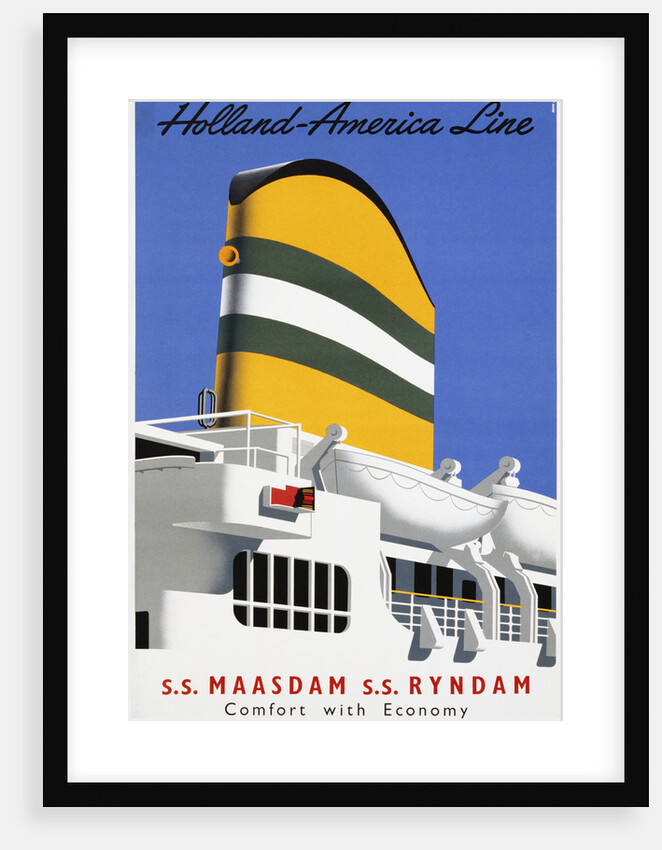 Holland America Line, Comfort with Economy Poster by Reyn Dirksen