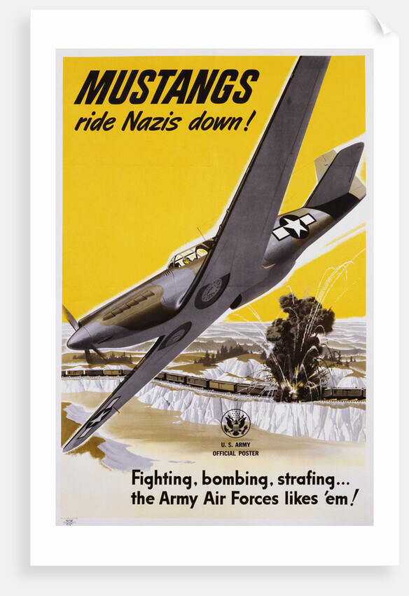 Mustangs Ride Nazis Down! Poster by Anonymous