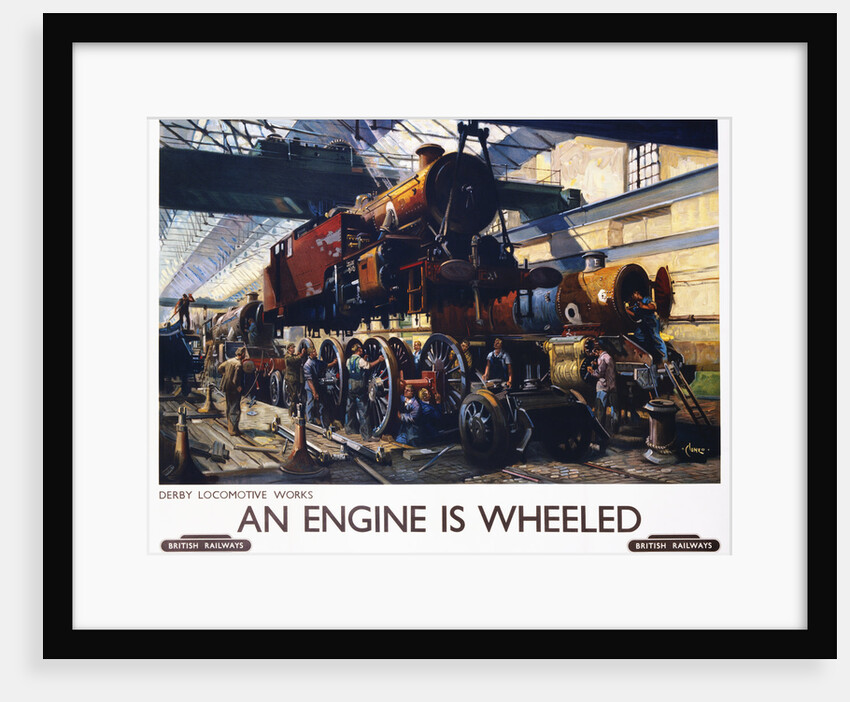 An Engine is Wheeled Railroad Advertisement Poster by Terence Tenison Cuneo