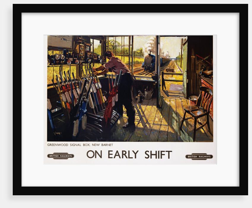 On Early Shift Railroad Advertisement Poster by Terence Tenison Cuneo