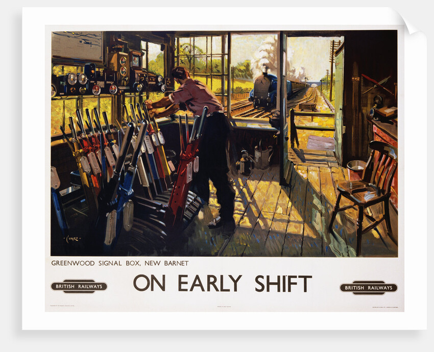 On Early Shift Railroad Advertisement Poster by Terence Tenison Cuneo