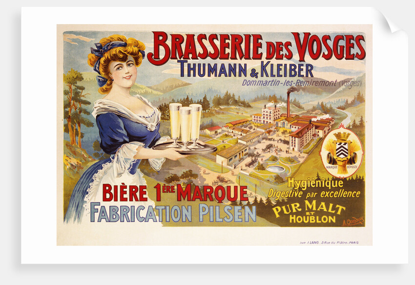 Brasserie des Vosges Poster by A. Quendray