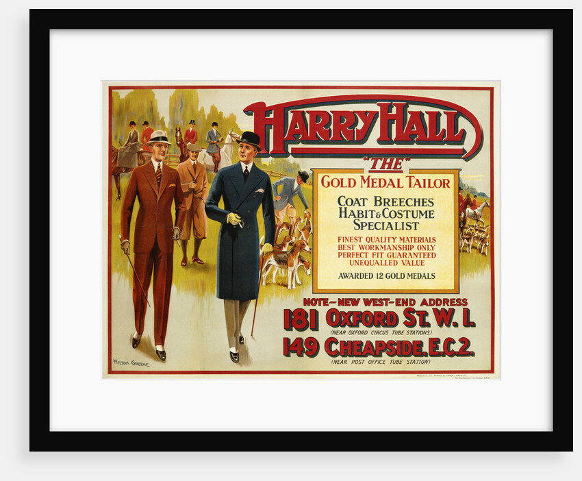 Harry Hall - "The" Gold Medal Tailor Advertisement Poster by Hilton Greene