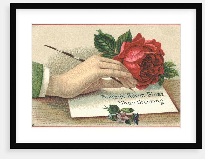 Button's Raven Gloss Shoe Dressing Trade Card by Anonymous