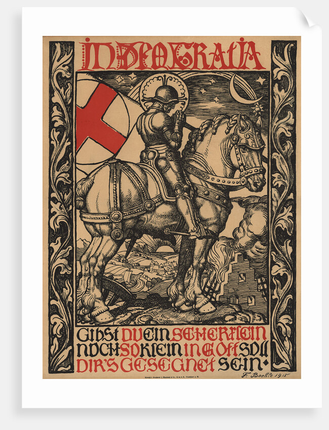 In Deo Gratia World War I Poster by Fritz Boehle
