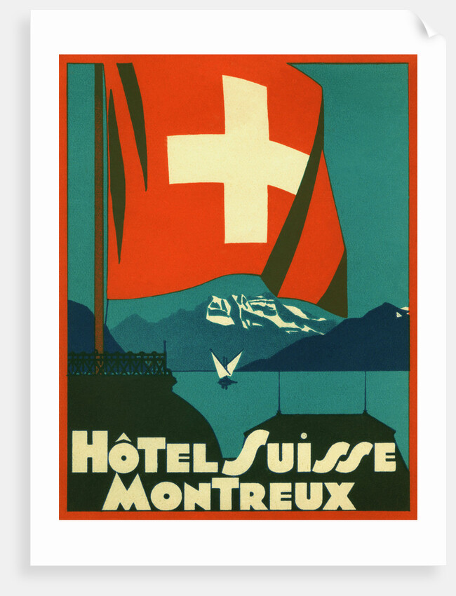 Hotel Suisse Montreux Luggage Label by Anonymous
