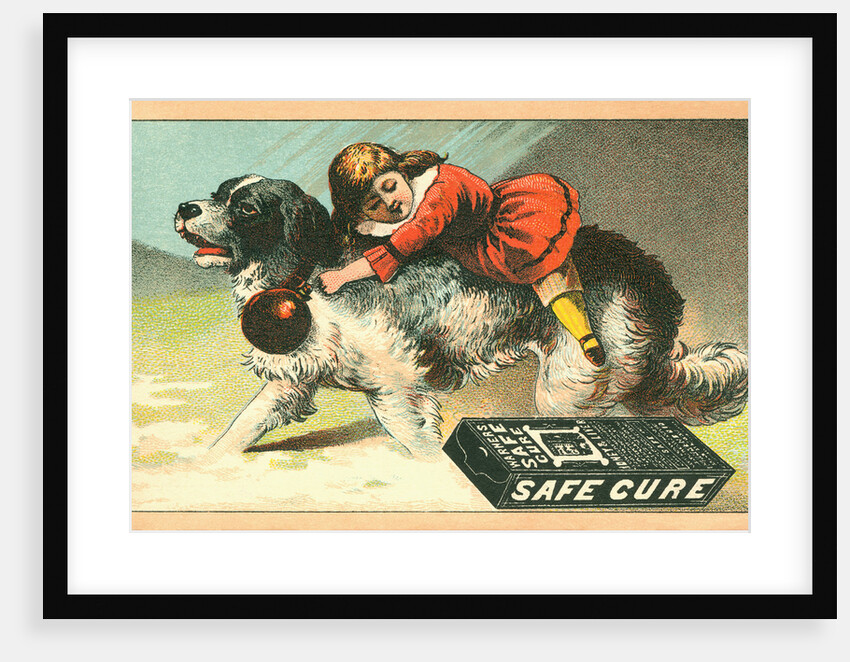 Warner's Safe Cure Trade Card with a St. Bernard and Child by Anonymous
