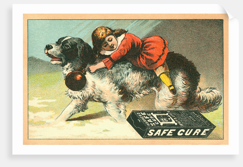 Warner's Safe Cure Trade Card with a St. Bernard and Child by Anonymous