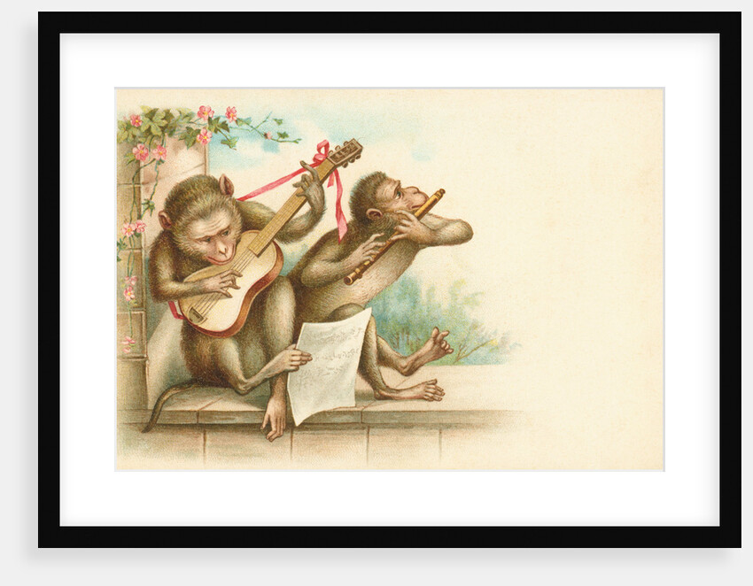Victorian Postcard of Monkey Musicians by Anonymous