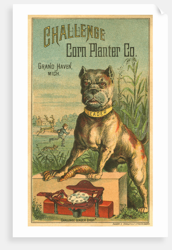 Challenge Corn Planter Co. Trade Card with Bulldog by Anonymous