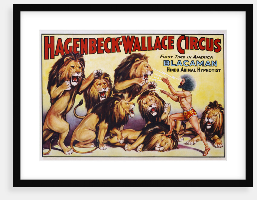 Hagenbeck-Wallace Circus Poster with Hindu Animal Hypnotist by Anonymous