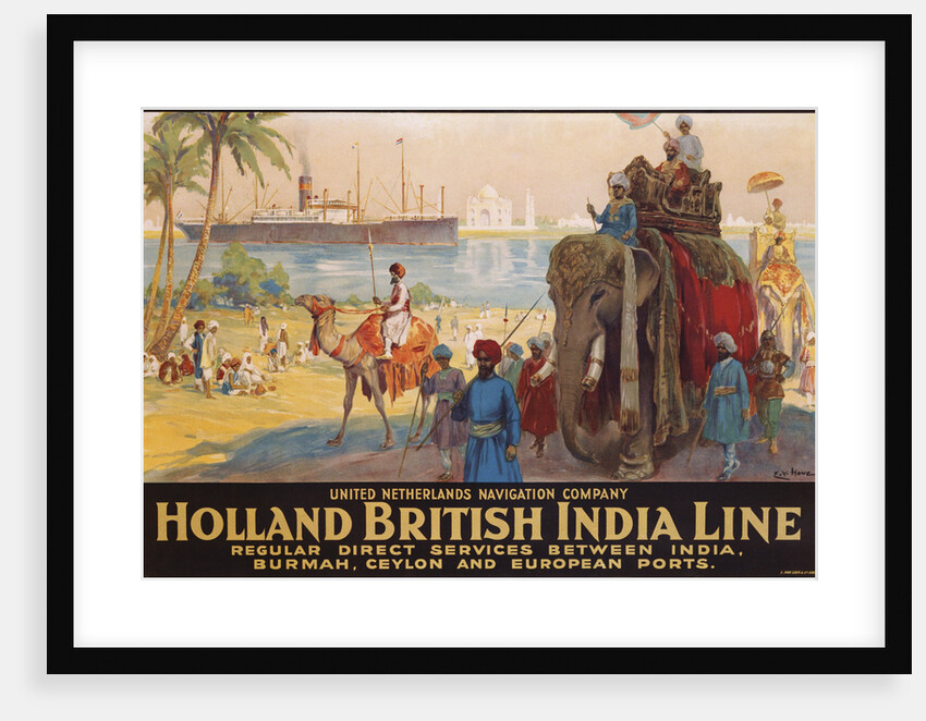 Holland British India Line Poster by E.V. Hove