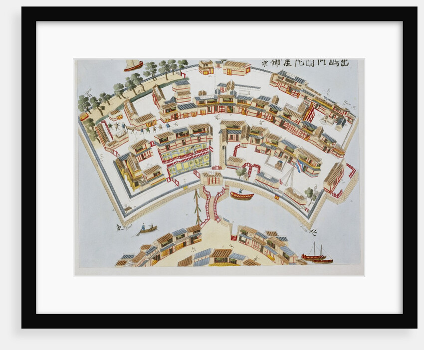 Plan of the Dutch Factory in the Island of Desima, at Nagasaki, Book Illustration from Illustrations of Japan ... Anecdotes of the Reigning Dynasty of the Djoguns by Isaac Titsingh