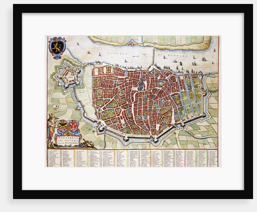 Antverpia Map of Antwerp by Jan Blaeu