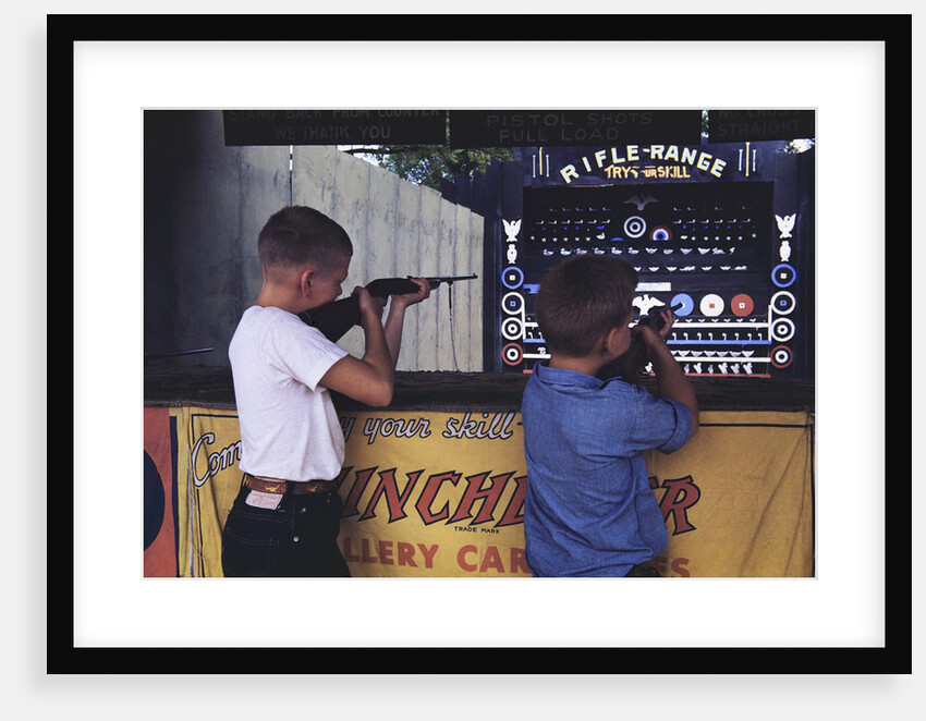 Children Firing Air Rifles at Fair Booth by Anonymous