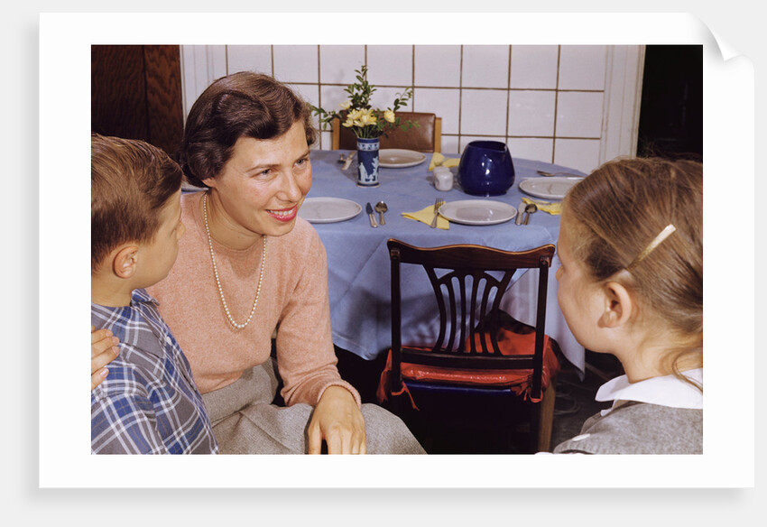 Mother Talking with Children Before Dinner by Anonymous