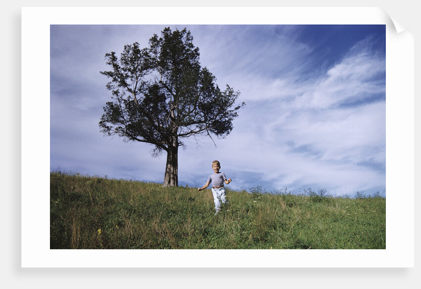 Boy Running Down Hill by Anonymous