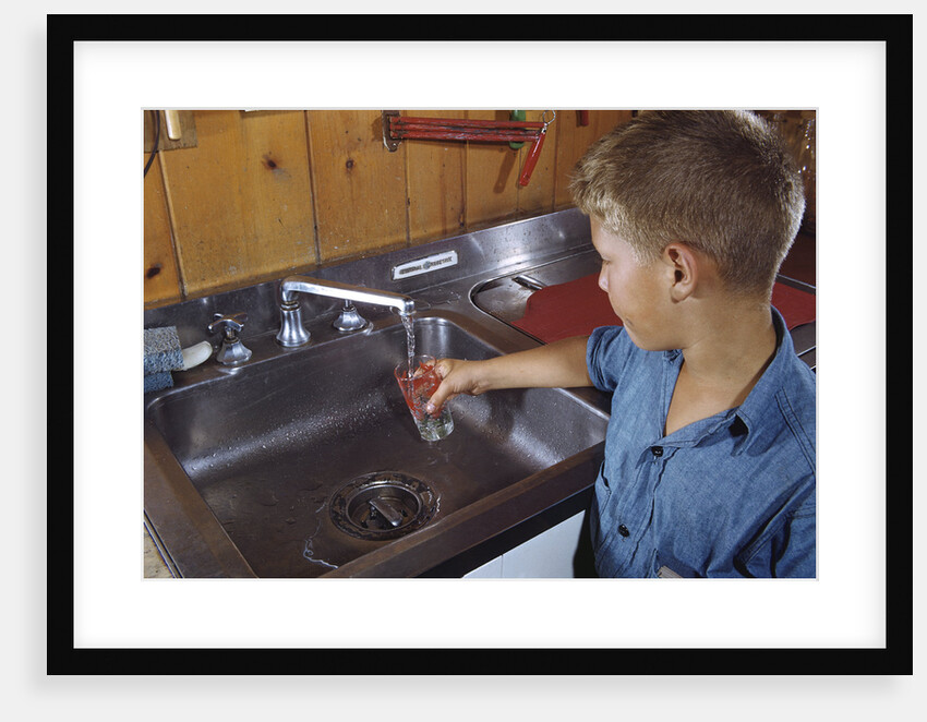 Boy Getting Glass of Tap Water by Anonymous